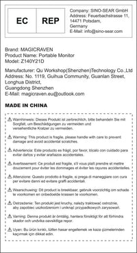 MAGICRAVEN Laptop Monitor 14" FHD 1080P IPS Dual Screen Laptop Screen Extension for 14"-17" HDMI/USB-C/A Plug and Play, Additional Screen for Windows, Mac, Android