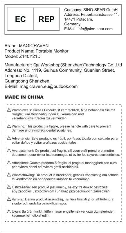 MAGICRAVEN Laptop Monitor 14" FHD 1080P IPS Dual Screen Laptop Screen Extension for 14"-17" HDMI/USB-C/A Plug and Play, Additional Screen for Windows, Mac, Android