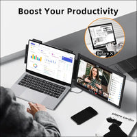 MagicRaven Laptop Screen Extender, 14" 1080P Portable Monitor, 250° Rotation Travel Display for 14-17'' Laptop with USB-C HDMI Port, Plug and Play for Windows/Mac