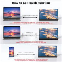 MagicRaven Touch Screen Monitor, 15.6" 1080P Portable Monitor for Laptop, Lightweight Dual USB C HDMI Computer Gaming Display with Speakers, Travel Screen for PS4/5 Xbox Switch...
