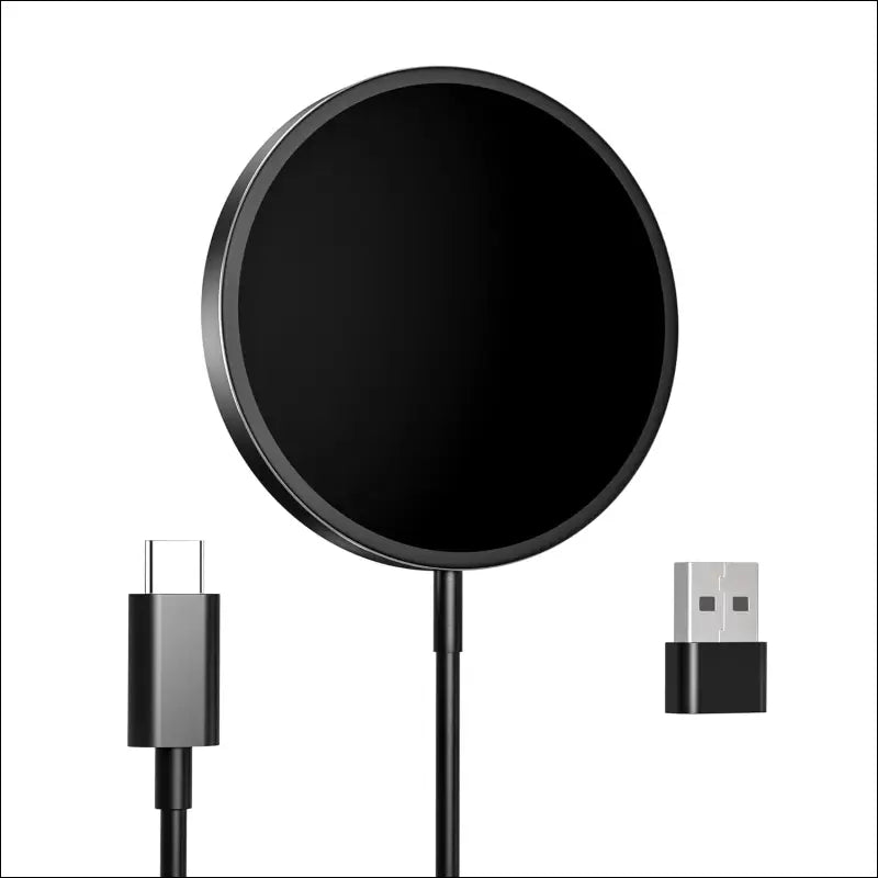 Magnetic Wireless Charger,MagEase 15W mag~Safe Wireless Charger Compatible with iPhone 16/15/14/13/12 Series and AirPods 3/2/Pro, Charging Pad with USB-C Cable and USB-A...