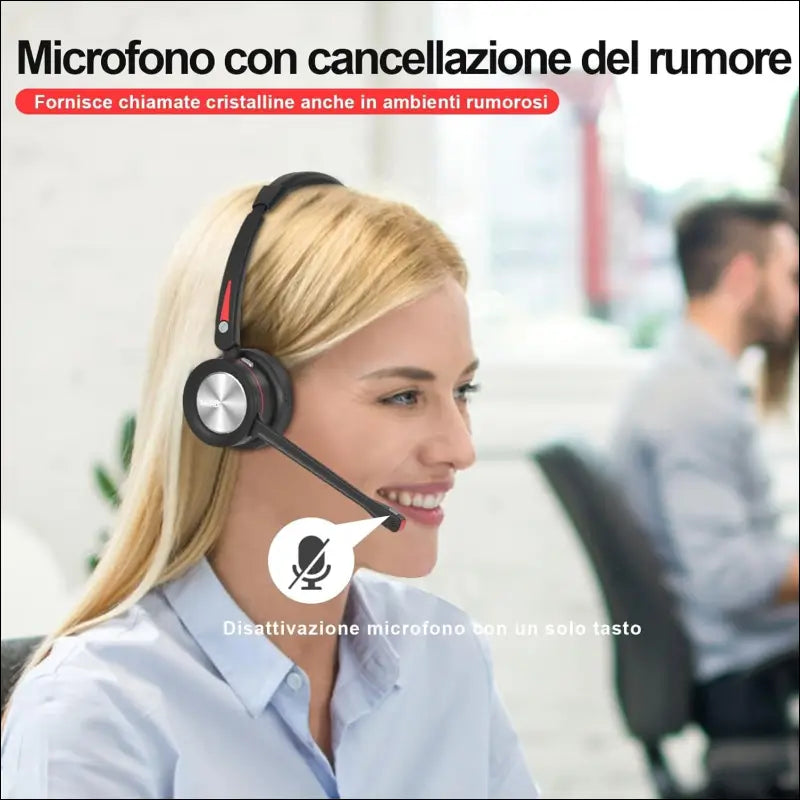 Mairdi Bluetooth Headset with Noise Canceling & Charging Station