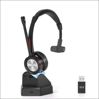 Mairdi Bluetooth Headset with Noise Canceling & Charging Station