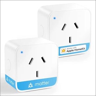 Matter Smart WiFi Plug with Energy Monitor, 2 Pack, Works with Apple HomeKit, Google Assistant, Alexa, and SmartThings