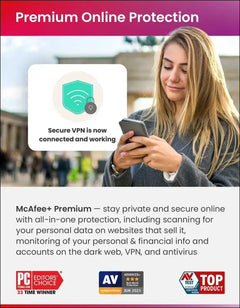 McAfee®+ Premium Individual Antivirus & Internet Security - Unlimited Devices, 1-Year - Windows/Mac/Android/iOS [Digital Download]