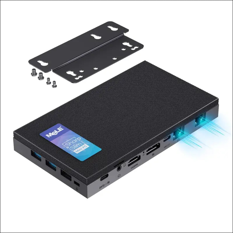MeLE Quieter DL Ultrathin Fanless N100 Mini PC Dual 2.5G LAN 8GB LPDDR4x 256GB SSD Micro PC 2X HDMI 4K USB-C DP1.4