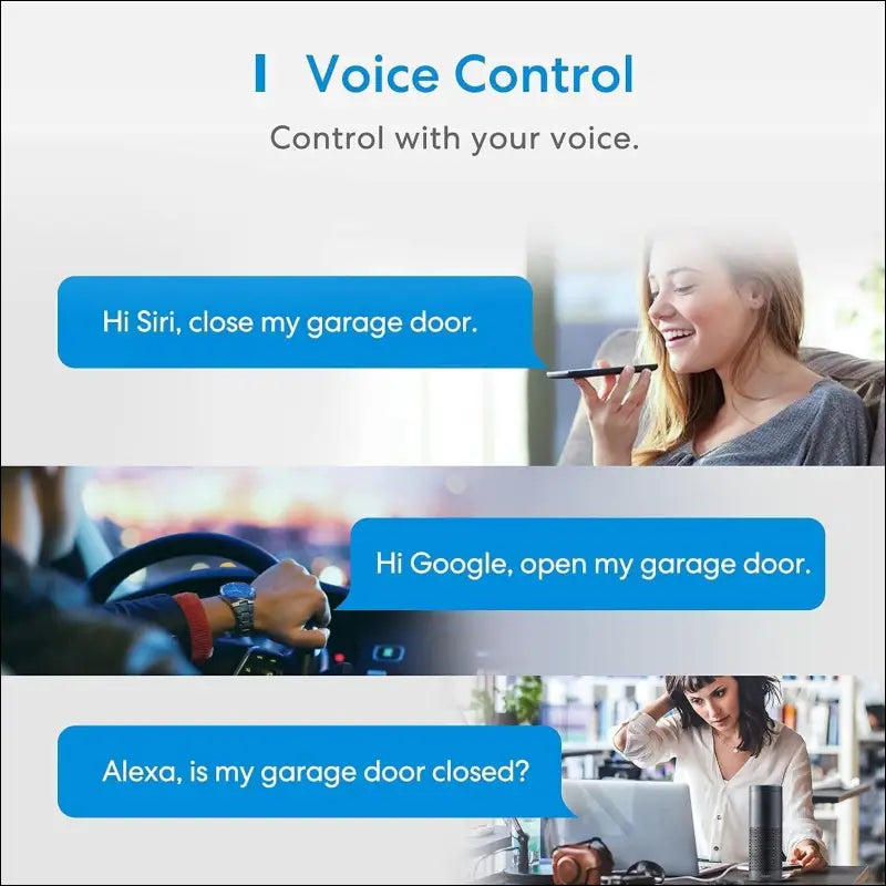 Meross Smart Garage Door Opener, Smart Door Remote Compatible with HomeKit, Siri, Apple Watch, HomePod, Alexa, Google Home, and SmartThings, Remote Control and Voice Control