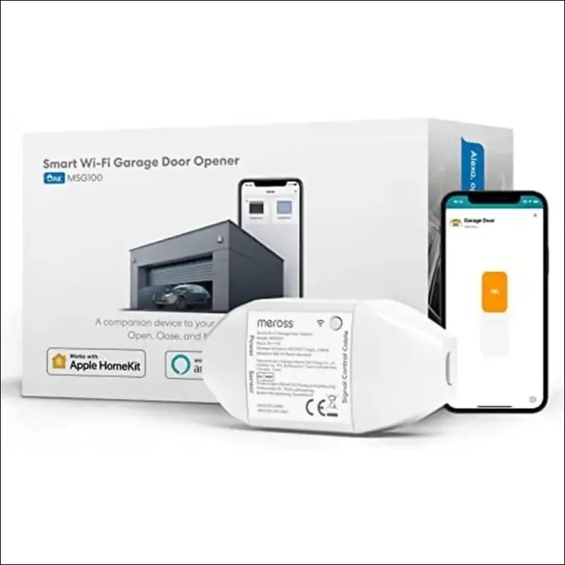 Meross Smart Garage Door Opener, Smart Door Remote Compatible with HomeKit, Siri, Apple Watch, HomePod, Alexa, Google Home, and SmartThings, Remote Control and Voice Control