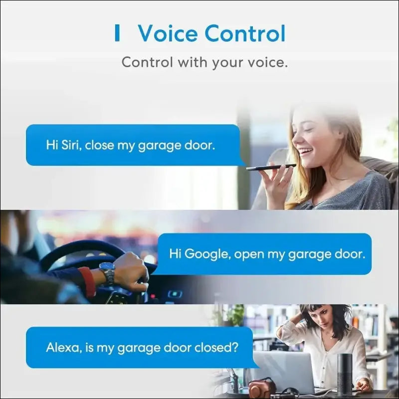Meross Smart Garage Door Opener, Smart Door Remote Compatible with HomeKit, Siri, Apple Watch, HomePod, Alexa, Google Home, and SmartThings, Remote Control and Voice Control