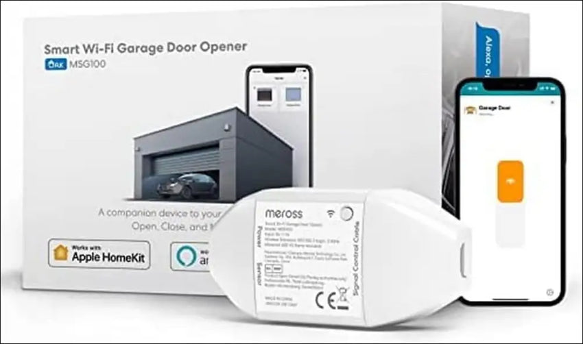 Meross Smart Garage Door Opener, Smart Door Remote Compatible with HomeKit, Siri, Apple Watch, HomePod, Alexa, Google Home, and SmartThings, Remote Control and Voice Control