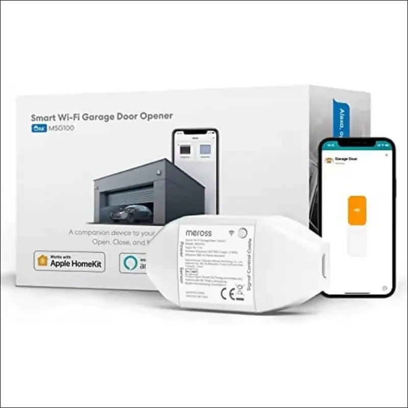 Meross Smart Garage Door Opener, Smart Door Remote Compatible with HomeKit, Siri, Apple Watch, HomePod, Alexa, Google Home, and SmartThings, Remote Control and Voice Control