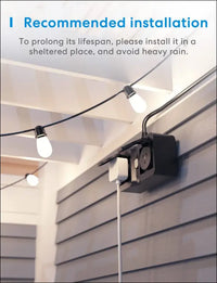 meross Smart Plug Outdoor Indoor WiFi Outlets 10A Waterproof IP44, Compatible with Apple HomeKit Alexa Google Assistant SmartThings, 2 Grounded Sockets