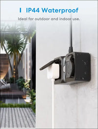 meross Smart Plug Outdoor Indoor WiFi Outlets 10A Waterproof IP44, Compatible with Apple HomeKit Alexa Google Assistant SmartThings, 2 Grounded Sockets