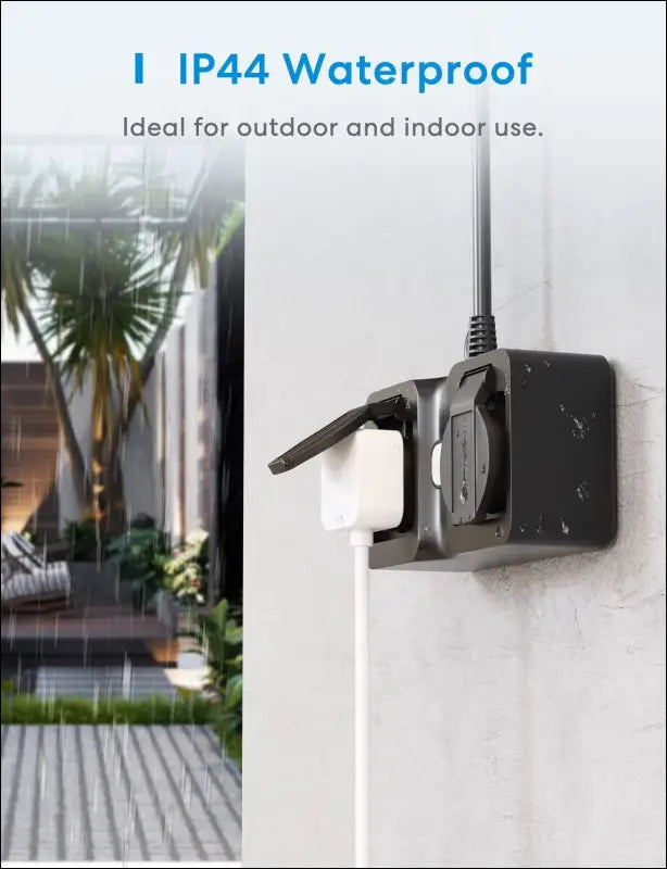 meross Smart Plug Outdoor Indoor WiFi Outlets 10A Waterproof IP44, Compatible with Apple HomeKit Alexa Google Assistant SmartThings, 2 Grounded Sockets