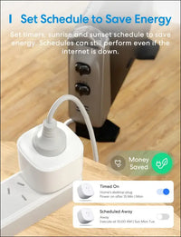 meross Smart Plug WiFi Outlet Works with Apple HomeKit, Siri, Alexa, Google Home, Smart Socket with Timer Function, Remote Control, No Hub Required - 2 Pack