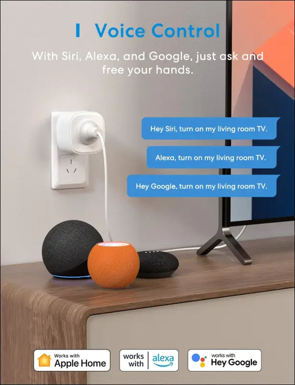 meross Smart Plug WiFi Outlet Works with Apple HomeKit, Siri, Alexa, Google Home, Smart Socket with Timer Function, Remote Control, No Hub Required