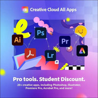 Microsoft 365 Personal + Adobe Creative Cloud All Apps Student & Teacher - 1 Year Subscription Bundle [Digital Download]