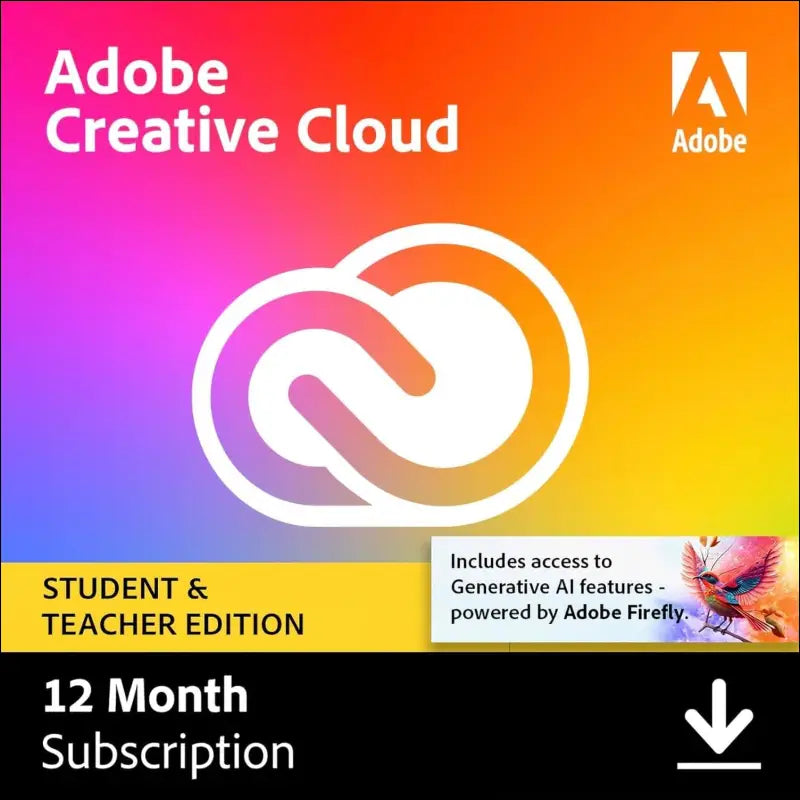 Microsoft 365 Personal + Adobe Creative Cloud All Apps Student & Teacher - 1 Year Subscription Bundle [Digital Download]