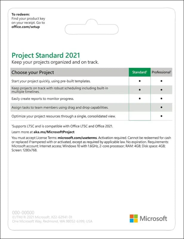 Microsoft Project 2021 Standard