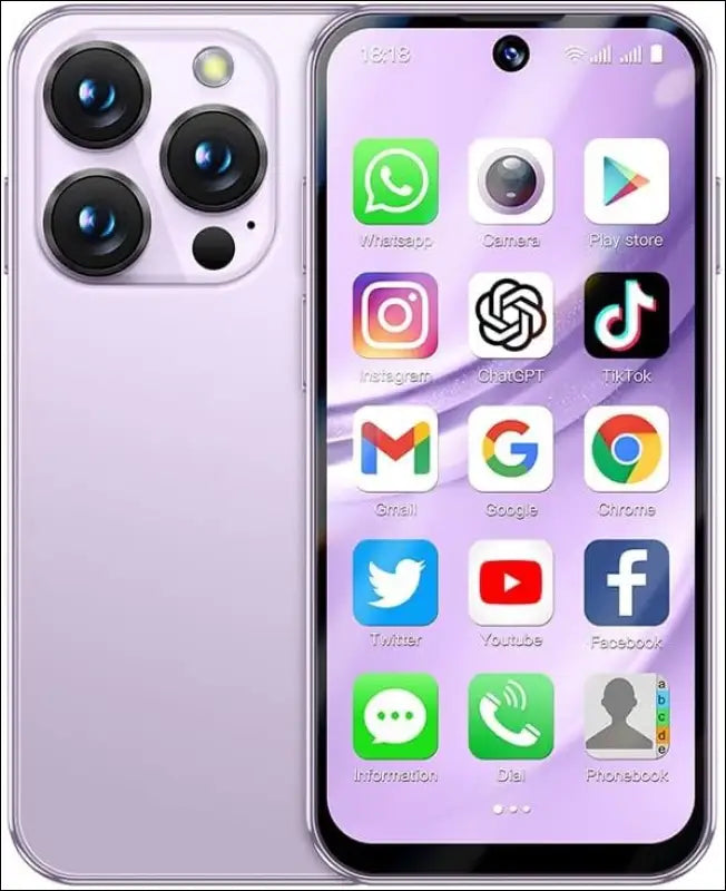 Mini Mobile Phone 4G Smartphone, 3.88 Inch Full Screen Smartphone Android 12, Dual SIM, Face Recognition, GPS, OTC,Google Play Unlocked Phone (Purple, 64, GB, GB, 4)