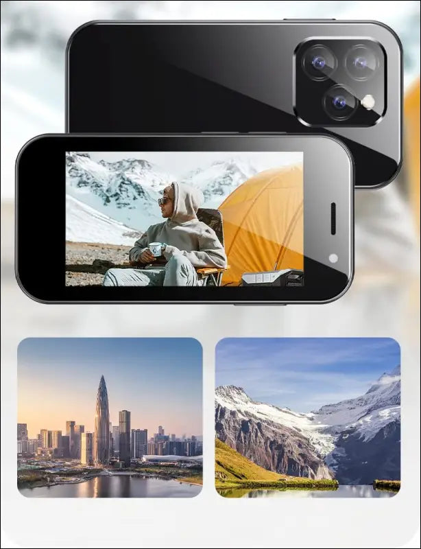Mini Mobile Phone 4G Smartphone, 3 Inch Smartphone Android 9, Dual SIM, Face Recognition, GPS, OTC,Google Play Unlocked Phone(Black) (3GB+64GB)