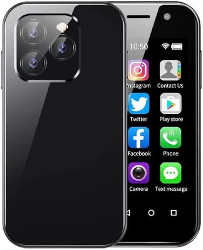 Mini Mobile Phone 4G Smartphone, 3 Inch Smartphone Android 9, Dual SIM, Face Recognition, GPS, OTC,Google Play Unlocked Phone(Black) (3GB+32GB)