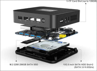 Mini PC: Celeron J4125, 8GB/256GB, Win10