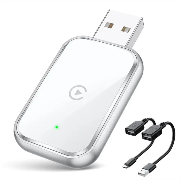 Mini Wireless CarPlay Adapter for iPhone - Convert Wired to Wireless CarPlay, USB & USB-C Extension Cable Included for Stable Control & No Delay -