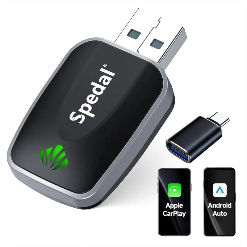 Mini Wireless CarPlay & Android Auto Adapter - 2-in-1 Plug & Play Dongle for iPhone/Android, Convert Wired to Wireless, USB-A/C Support (2016+ Cars)