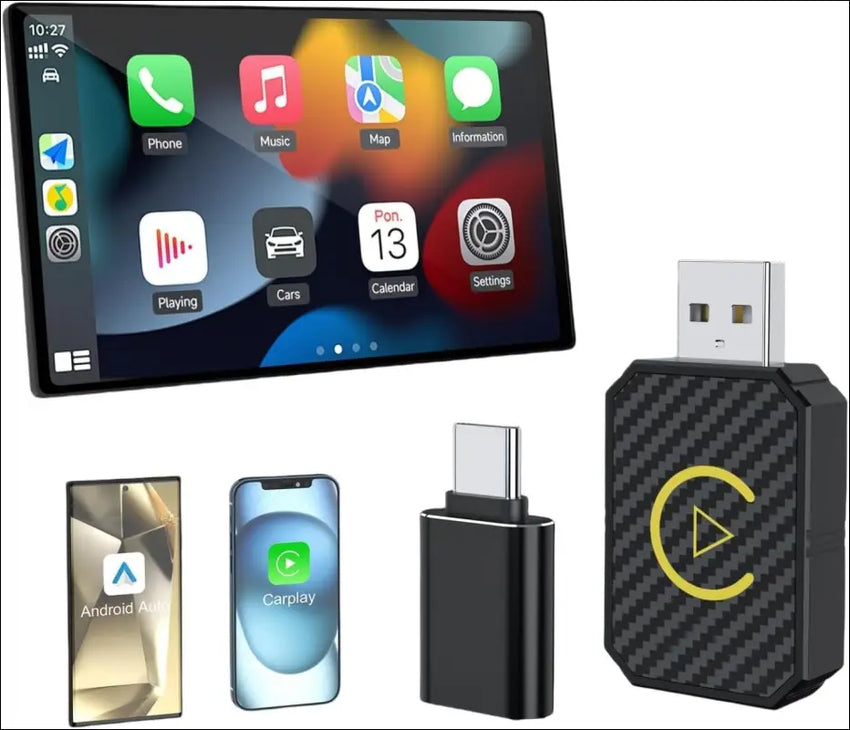 Mini Wireless CarPlay & Android Auto Adapter 2025, Plug & Play, Fast Stable Connection, Converts Wired to Wireless CarPlay/Android Auto for iPhone/Android, Compatible with Cars...