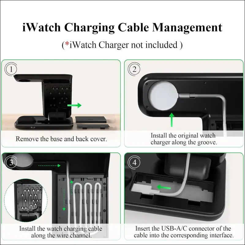 Minthouz Wireless Charger, 3 in 1 Fast Charging Station Compatible with iPhone 15/14/13/12/11 Series,Wireless Charger Dock for iWatch【iWatch Charger Not Included】,AirPods (with...