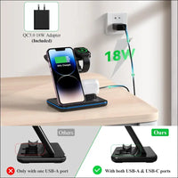 Minthouz Wireless Charger, 3 in 1 Fast Charging Station Compatible with iPhone 15/14/13/12/11 Series,Wireless Charger Dock for iWatch【iWatch Charger Not Included】,AirPods (with...