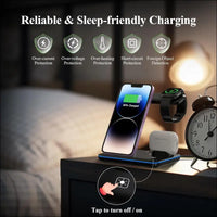 Minthouz Wireless Charger, 3 in 1 Fast Charging Station Compatible with iPhone 15/14/13/12/11 Series,Wireless Charger Dock for iWatch【iWatch Charger Not Included】,AirPods (with...