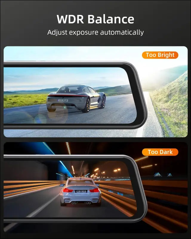 Mirror Dash Cam, 4K Dash Camera with 10" Touch Screen, 3840x2160P Front and 1080P Rear Dashcam 170°+120°Wide Angle with GPS, G-Sensor, WDR, Parking Monitoring, Night Vision, 64...