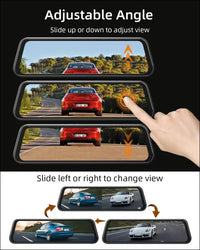 Mirror Dash Cam, 4K Dash Camera with 10" Touch Screen, 3840x2160P Front and 1080P Rear Dashcam 170°+120°Wide Angle with GPS, G-Sensor, WDR, Parking Monitoring, Night Vision, 64...