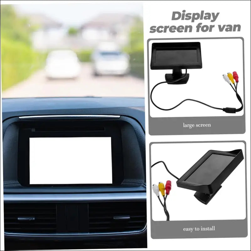 Mobestech 1 Set Car Monitor 4.3 Inch Monitor Display Screen for SUV Display Screen for Pickup Display Screen for Van Camera Display for SUV Camera Monitor Truck Liquid Crystal...