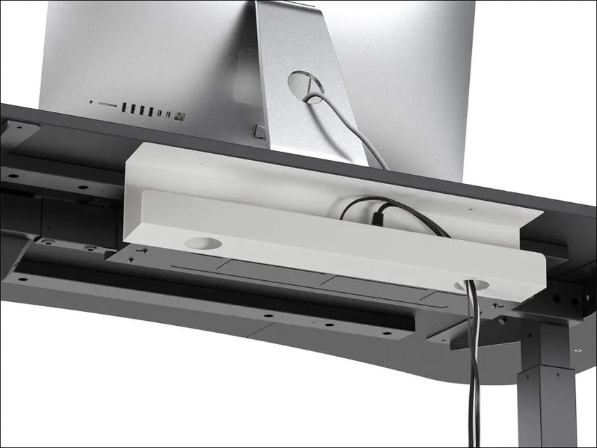Monoprice Under Desk Cable Tray - Steel with Power Supply and Wire Management - Workstream Collection, 133815