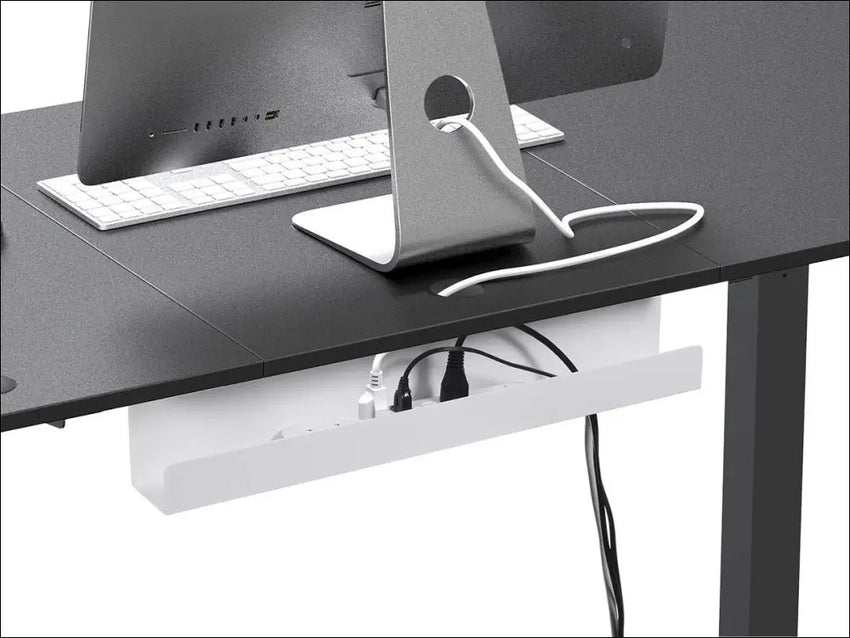 Monoprice Under Desk Cable Tray - Steel with Power Supply and Wire Management - Workstream Collection, 133815