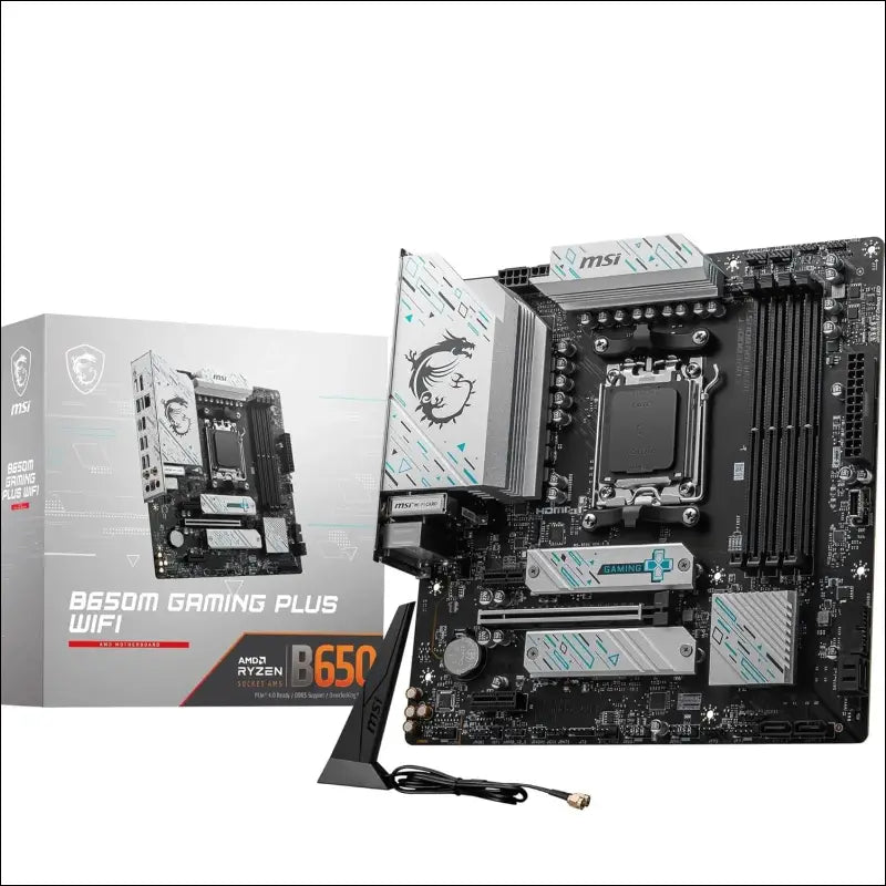 MSI B650M Gaming Plus WiFi Motherboard, mATX - Supports Ryzen 9000, 8000 & 7000 Processors, AM5 - DDR5 Memory Boost 7800+ MHz/OC, PCIe 4.0 x16, M.2 Gen4, Wi-Fi 6E