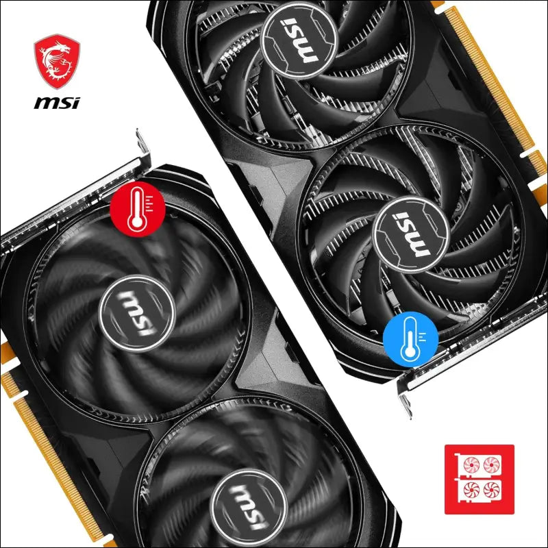 MSI Geforce RTX 4060 Ventus 2X Black 8G OC Graphics Card -NVIDIA RTX 4060, 8 GB GDDR6 Memory, 17 Gbps, Pcie 4.0, DLSS3