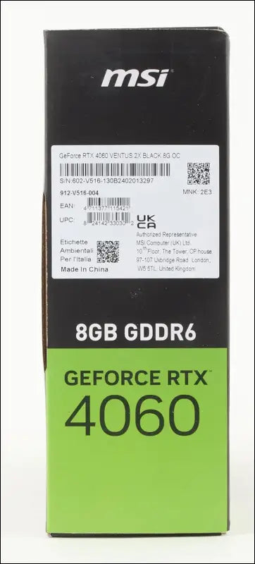 MSI Geforce RTX 4060 Ventus 2X Black 8G OC Graphics Card -NVIDIA RTX 4060, 8 GB GDDR6 Memory, 17 Gbps, Pcie 4.0, DLSS3