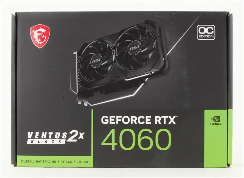 MSI Geforce RTX 4060 Ventus 2X Black 8G OC Graphics Card -NVIDIA RTX 4060, 8 GB GDDR6 Memory, 17 Gbps, Pcie 4.0, DLSS3