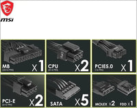MSI MAG A750BN PCIE 5.0 Power Support, 750W, 80 plus Bronze, Pcie 5.0 GPU Support, ATX PSU