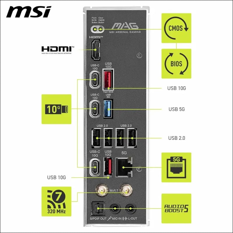 MSI MAG B850 Tomahawk MAX WiFi Motherboard, ATX - Supports AMD Ryzen 9000/8000 / 7000 Processors, AM5-80A SPS VRM, DDR5 Memory Boost 8400+ MT/s (OC), PCIe 5.0 x16, M.2 Gen5,...