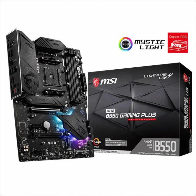 MSI MPG B550 Gaming Plus AM4 ATX MB 4xDDR4 4xPCIE 2xM.2 HDMI DP RAID LAN 6xSATAIII 2xUSB3.2 8xUSB2.0