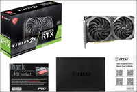 MSI Nvidia Geforce RTX 3060 Ventus 2X OC 12GB Video Card, Pci-E 4.0, GDDR6, 1807 Mhz Boost Clock, 3X Displayport 1.4, 1X HDMI 2.1