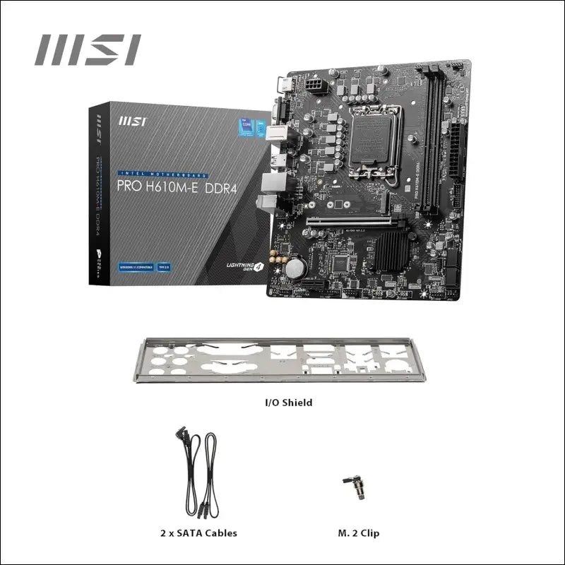 MSI PRO H610M-E DDR4 Motherboard, Micro-ATX - Supports Intel 12th Gen Core Processors, LGA 1700-2 x DIMMs (3200MHz), 1x PCIe 4.0 x16 Slot, 1 x M.2 Gen3, USB 3.2 Gen1, 1G LAN,...