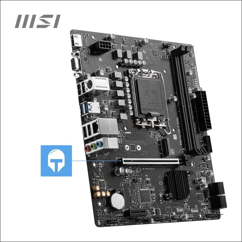 MSI PRO H610M-E DDR4 Motherboard, Micro-ATX - Supports Intel 12th Gen Core Processors, LGA 1700-2 x DIMMs (3200MHz), 1x PCIe 4.0 x16 Slot, 1 x M.2 Gen3, USB 3.2 Gen1, 1G LAN,...