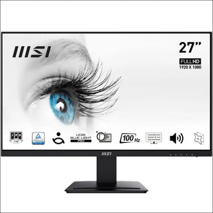 MSI PRO MP275Q 27" Eye Care Ergonomic Business Computer Monitor, WQHD 2560x1440, IPS, Frameless, 100Hz, 1ms, Tilt Compatible, 2xHDMI&DP Port,