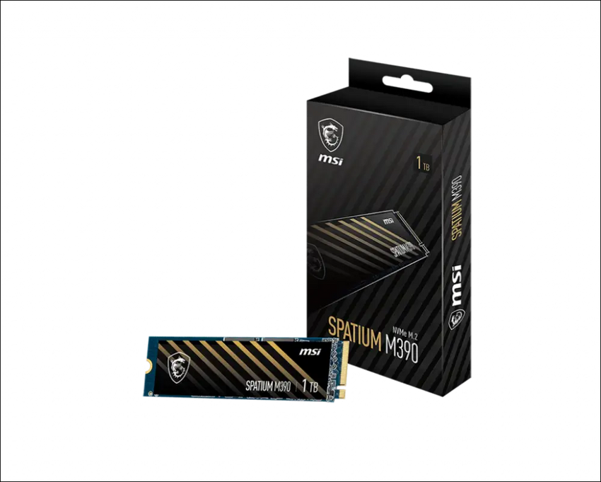 MSI SPATIUM M390 NVMe M.2 SSD 1TB, 3300 MB/s Read, 3000 MB/s Write, PCI-E 3.0, 4